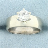 Diamond Solitaire Engagement Ring in 14k White Gol