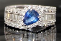 Platinum 2.22 ct Natural Sapphire & Diamond Ring