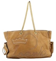 Loewe Brown Leather Chain Handbag