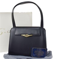 Cartier Sapphire Mini Hand Bag Leather Navy Blue