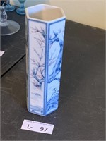 Blue White Oriental Vase Japan