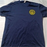 Navy Blue Polyester Short Sleeve Mens T-Shirt