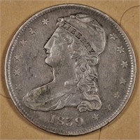 1839 Nice Untouched XF-AU Bust Half Dollar