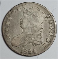 1824 Bust Half Dollar Fine Grade