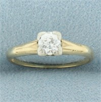 Vintage Old European Cut Diamond Solitaire Engagem