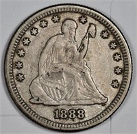 1888 s Liberty Seated Quarter