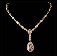 18K Rose Gold 3.87ctw Diamond Necklace