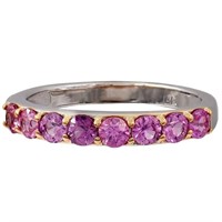 14k White Gold 0.95ct Pink Sapphire Ring
