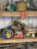 Contents of Shelf, Mostly Fencing Materials