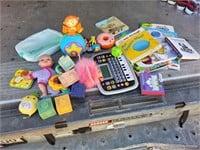 Lot of baby toys and kids books