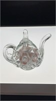 Millefiori art glass teapot paperweight