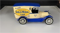 Gold medal flower die cast delivery truck bank
