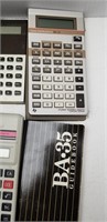 9 VINTAGE MISC. CALCULATORS-SOME OPERATING BOOKS