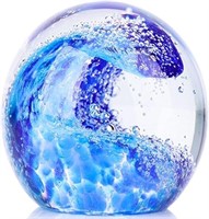 Handcrafted Blue Glass Decor,Blue Glass Ball Ocean