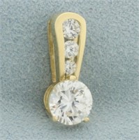 CZ Drop Pendant in 14k Yellow Gold