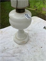Vintage Kerosene Lamp- Milk glass base
