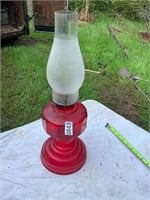 Vintage Kerosene Lamp- Red Base