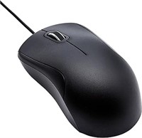 Amazon Basics 3-Button USB Wired Mouse - Black