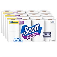 Scott 1000 Trusted Clean Toilet Paper, 32 Rolls,