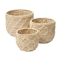 Woven Maize Decorative Baskets Set of 3, Hand