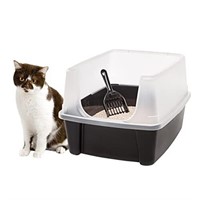 IRIS USA Open Top Cat Litter Tray with Scoop and