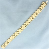 Italian Designer Link Bracelet in 14k Yellow Gold