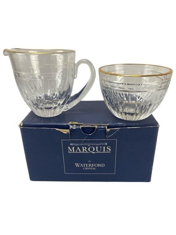 Marquis by Waterford Clear Glass Sugar and Creamer