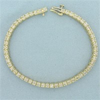 3ct Diamond Tennis Line Bracelet in 14k Yellow Gol