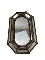 Balos International Brass Faceted Octagon Mirror