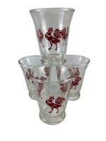 Red Rooster Double Shot Juice Glasses 4oz.