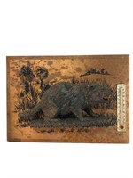 Small Brass Beaver Thermometer Wall Hanging