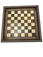 Vintage Handmade wood mosaic Chess board
