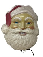 Large Santa Claus light up plastic face Christmas