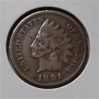 INDIAN HEAD CENT-1891-P