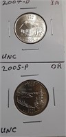 UNC STATE QUARTERS-2004-D IA, 2005-P OR