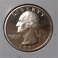 PROOF WASHINGTON QUARTER-1991-S