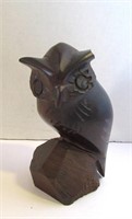 Hand Carved Wooden Owl Decor