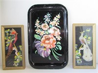 Oriental Serving Tray with Matching Wall Photos