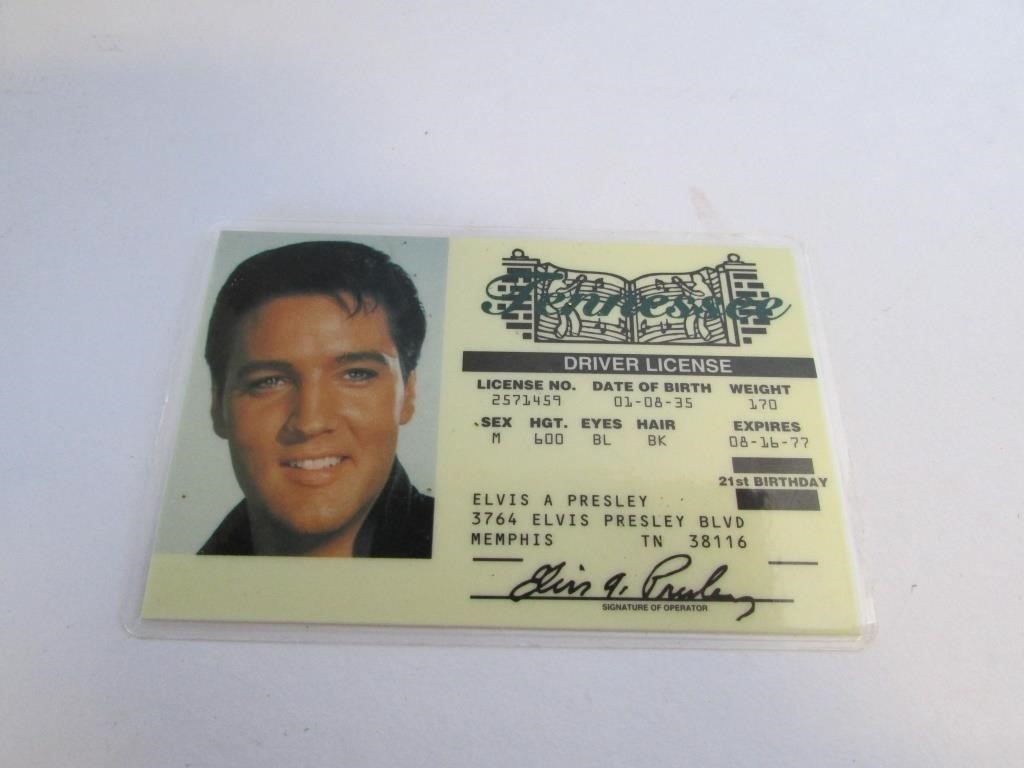 Elvis Presley Drivers License ID