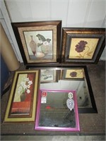 Five Piece of Various Home Decor 2 Mirrors