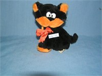 Vintage plush Halloween cat toy