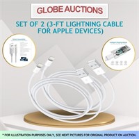 SET OF 2 (3-FT LIGHTNING CABLE FOR APPLE DEVICES)