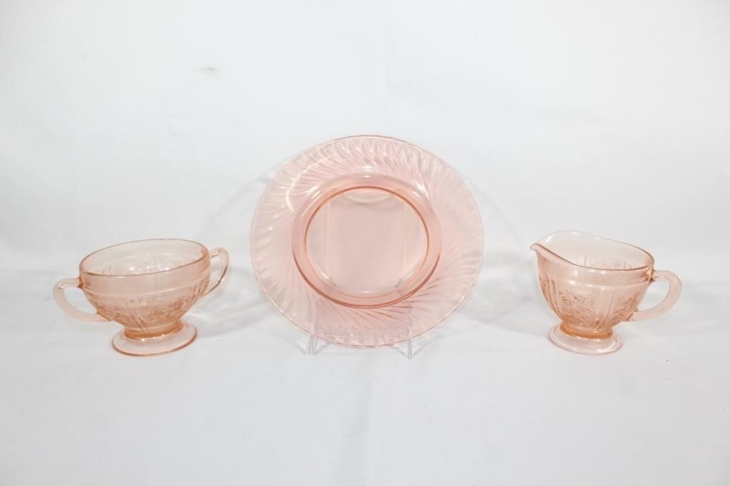 Depression Glass - Pink 3 Pieces