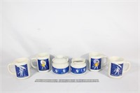 Vtg Morton Salt Mugs w/ Sugar & Creamer
