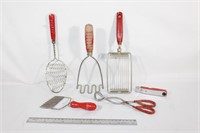 Lot of Misc. Vintage Red Handle Kitchen Tools /6