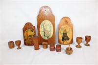 Lot of Misc Norwegian Hand Carved Items