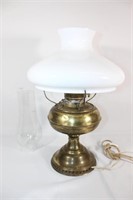 Converted Vtg Brass Oil Lamp