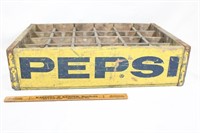 Vtg Yellow Pepsi Cola Crate
