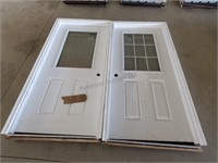 2- exterior 36 in  doors w / broken frames