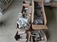 Assorted PVC , Vinyl post covers and gutter elbows